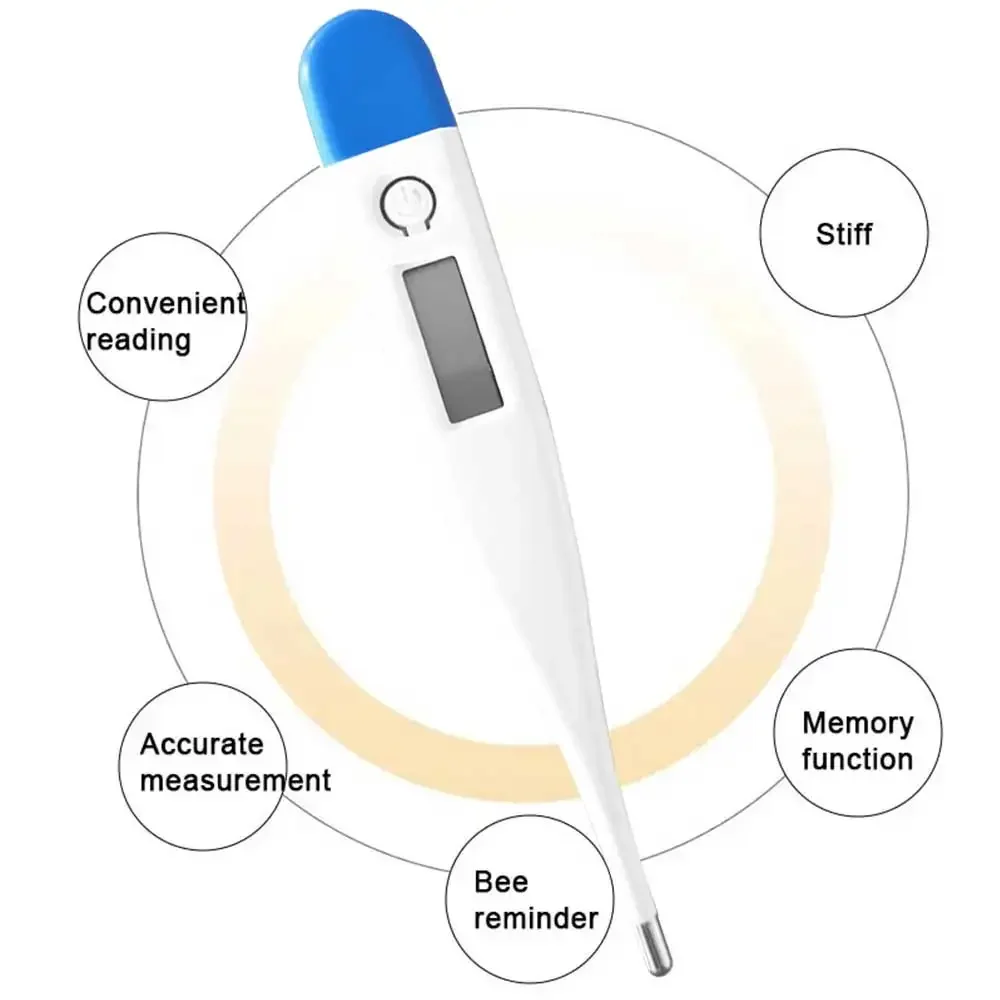Termômetro de medição de calor de alta precisão, para febre, corpo basal digital, axila oral ou retal, display lcd eletrônico inteligente, 1 peça