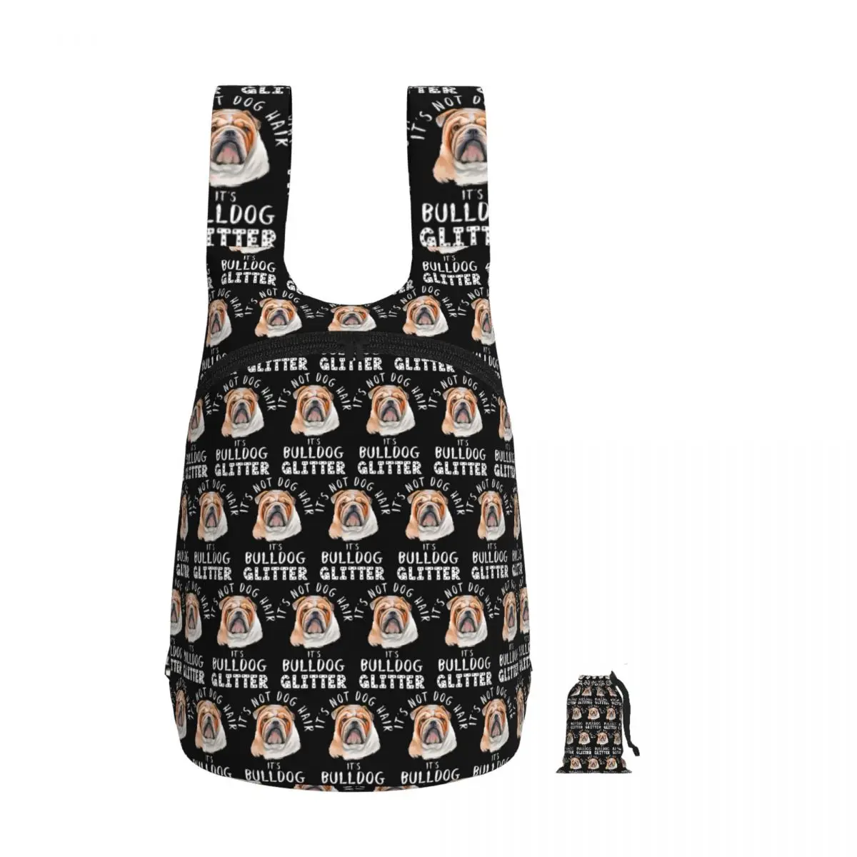 It's Not Dog Hair It's BULLDOG Glitter Backpack Student Storage BookBag Children School Bag Computer Shoulder Bags Boys Girls