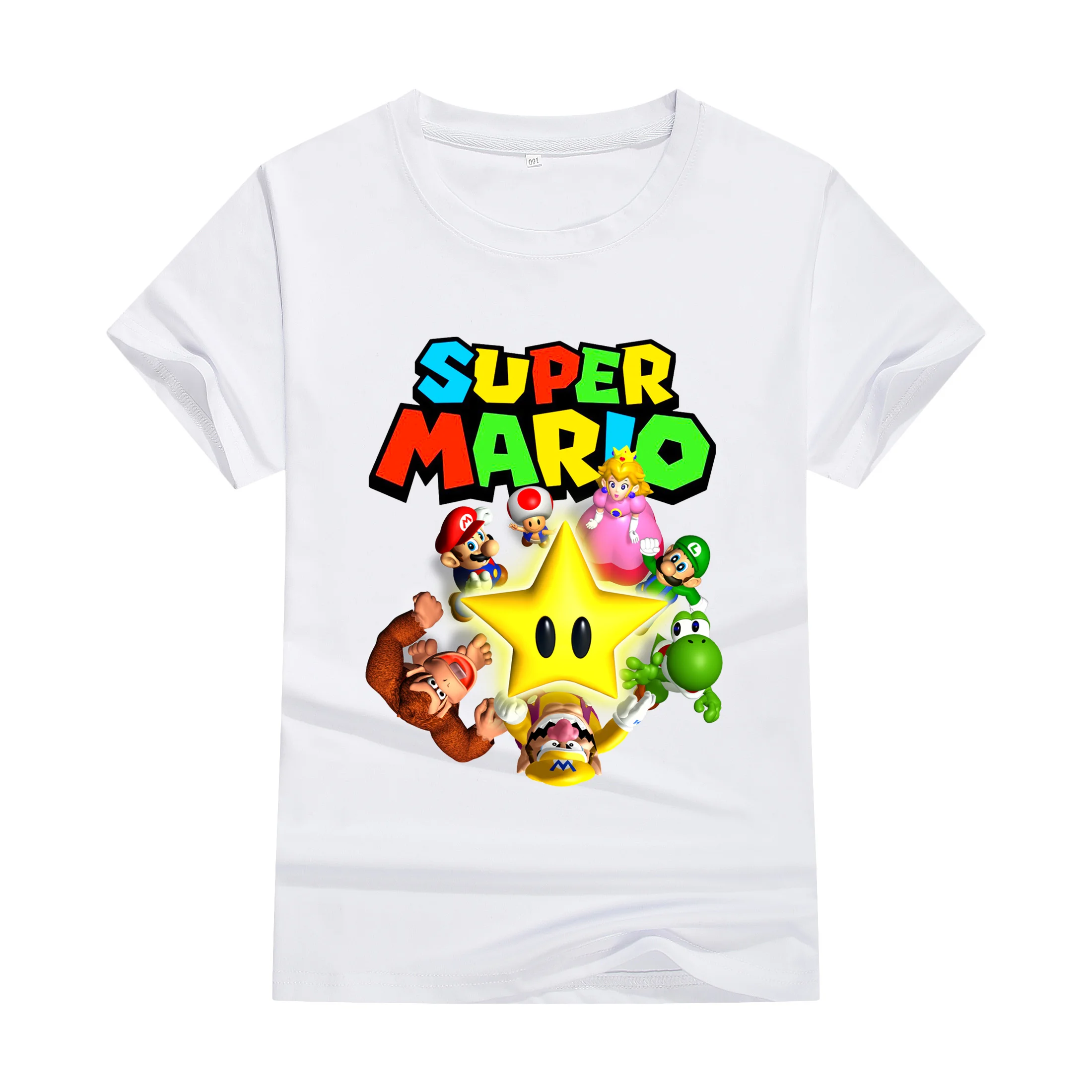 2024 Zomer Super Mario Bros T-Shirt Korte Mouw Hiphop Cool Ademend Casual Volwassen Kinderen Tiener Identieke Katoen Casual T-Shirt