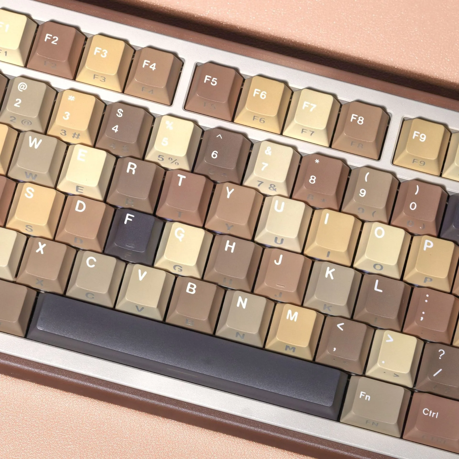 Coffee Mechanical Keyboard Cherry Profile PBT Side Printed Keycaps Korean Japanese Russian Spanish French German Arabic Keycap