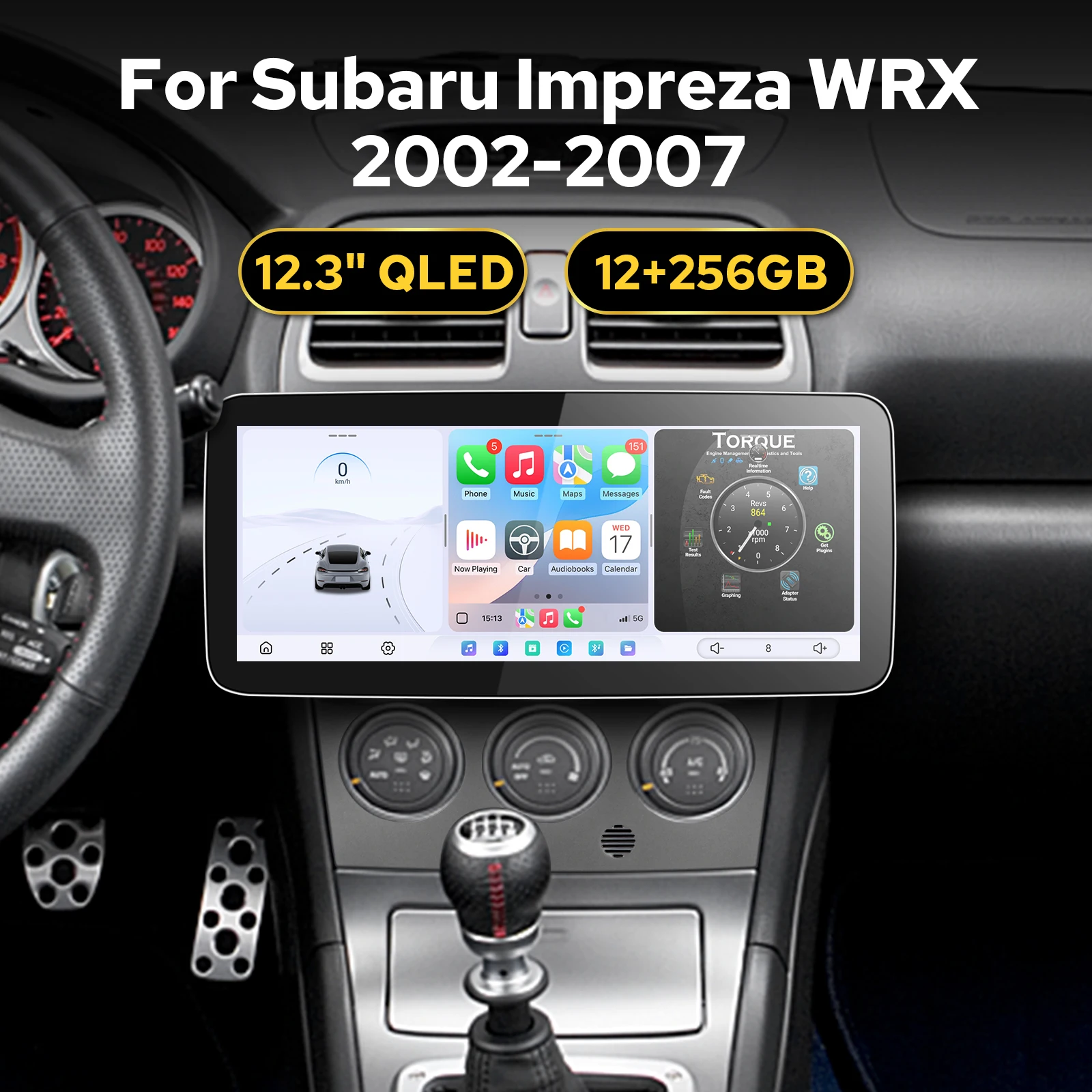 

JOYING 12.3 Inch QLED Car Stereo for Subaru Impreza WRX 2002-2007 12GB 256GB Wireless CarPlay Android Auto HDMI USB Type-C