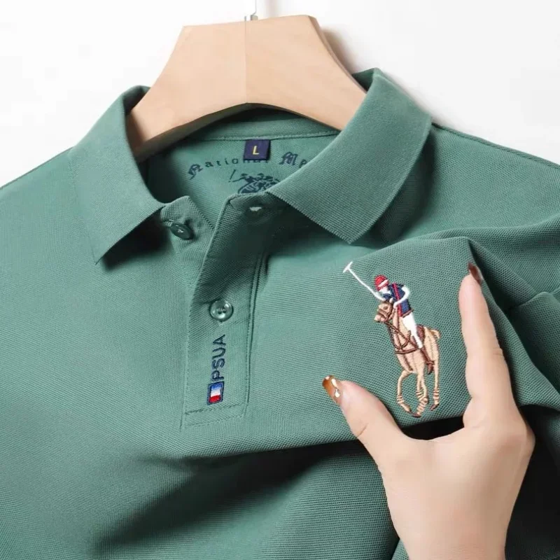 

2025 new men's summer golf shirt, luxury custom casual shirt, luxury embroidered short-sleeved button-neck POLO shirt