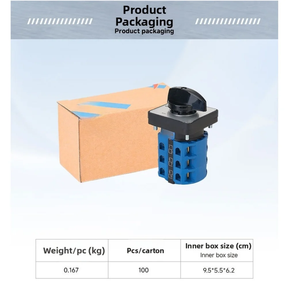 Cam Changeover Switch SZW26 25A440V ON OFF 1-0-2 Three Gear Three Section Switch SZW26-25/D303.3 Multi-purpose Changeover Switch