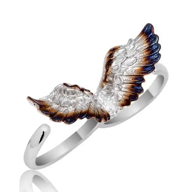 Sterling Silver Angel Wing Women's Ring 925 Sterling Jewelry Wedding Party Birthday Gift - Box - Ladies - Fashion - Botiva - Size - Turkish - Patterned Embroidered