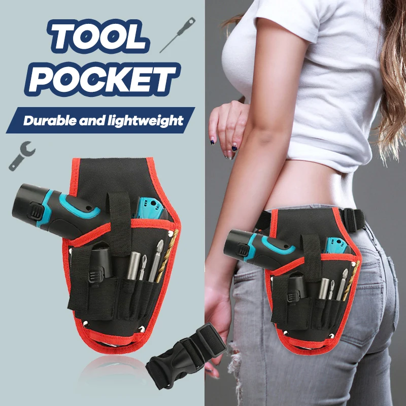 Portable Cordless Drill Tool Bag Suitable Electrician Repair Tool Bag Waist Storage Cordless Belt Pouch Pocket Home Installation
