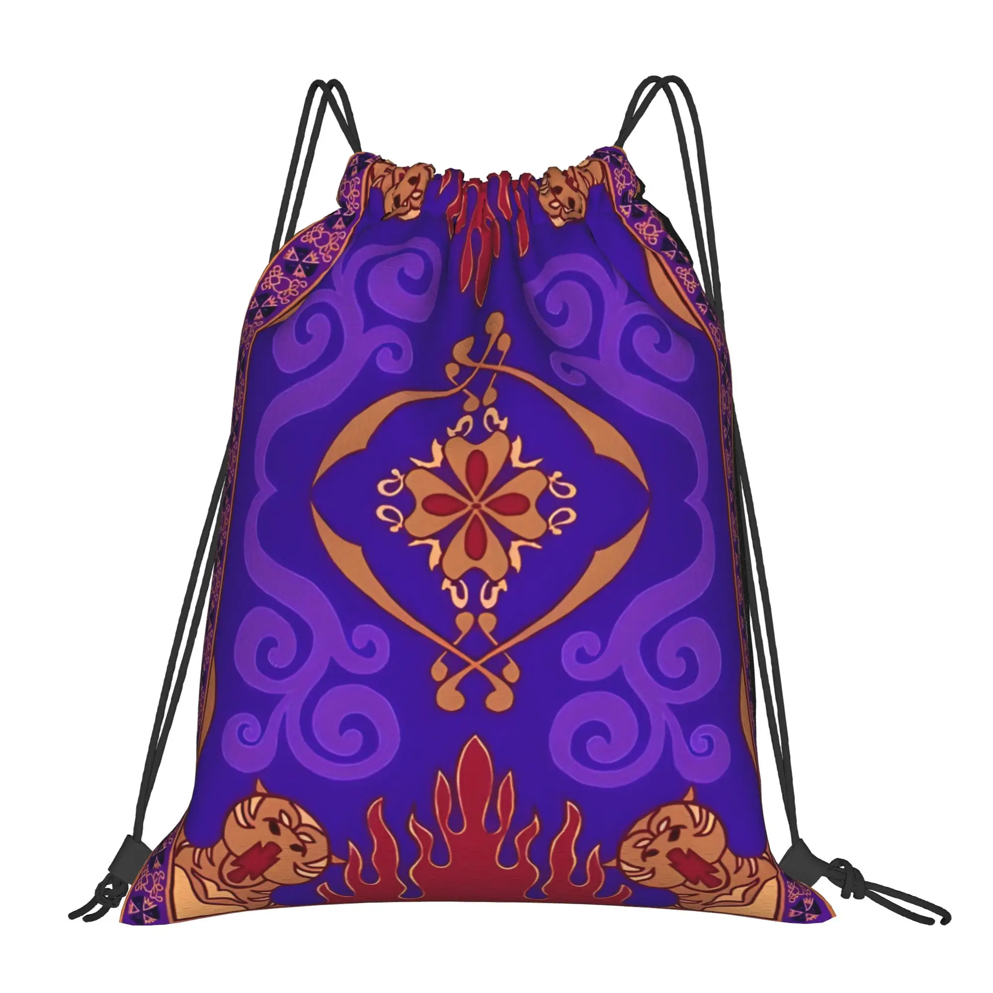 Aladdin 1992 Magic Carpet Walt Cartoon - Bolsas portátiles con cordón para viajes al aire libre, mochilas de almacenamiento para gimnasio