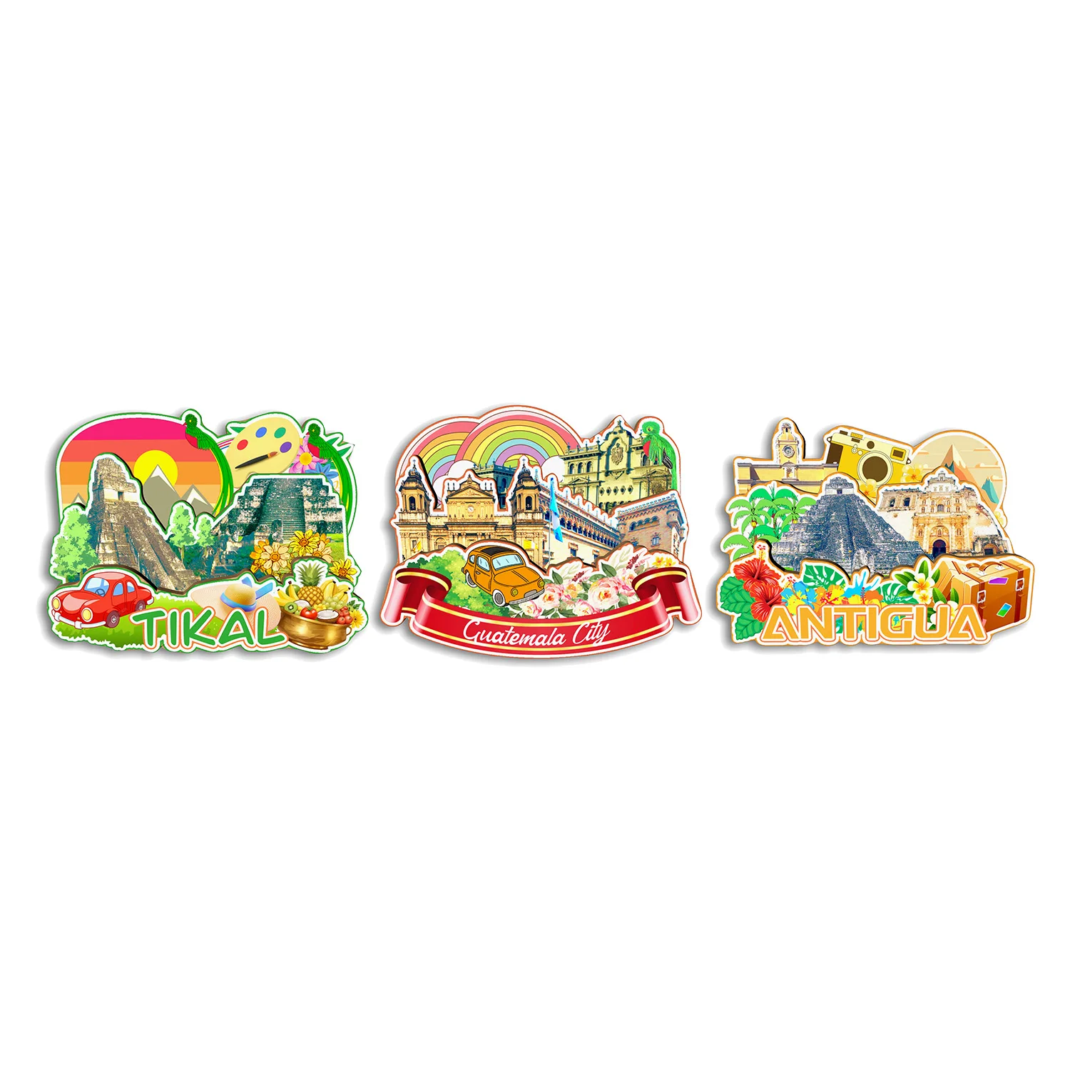 Guatemala City Antigua Tikal Guatemala imán viaje recuerdo regalo hecho a mano decorativo refrigerador pegatina decoración del hogar