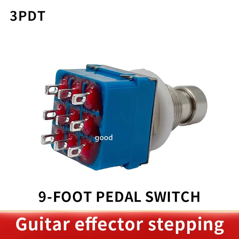 9-pin 3PDT Guitar Effects Pedal Box Stomp Foot Metal Switch True Bypass Hot Selling blue