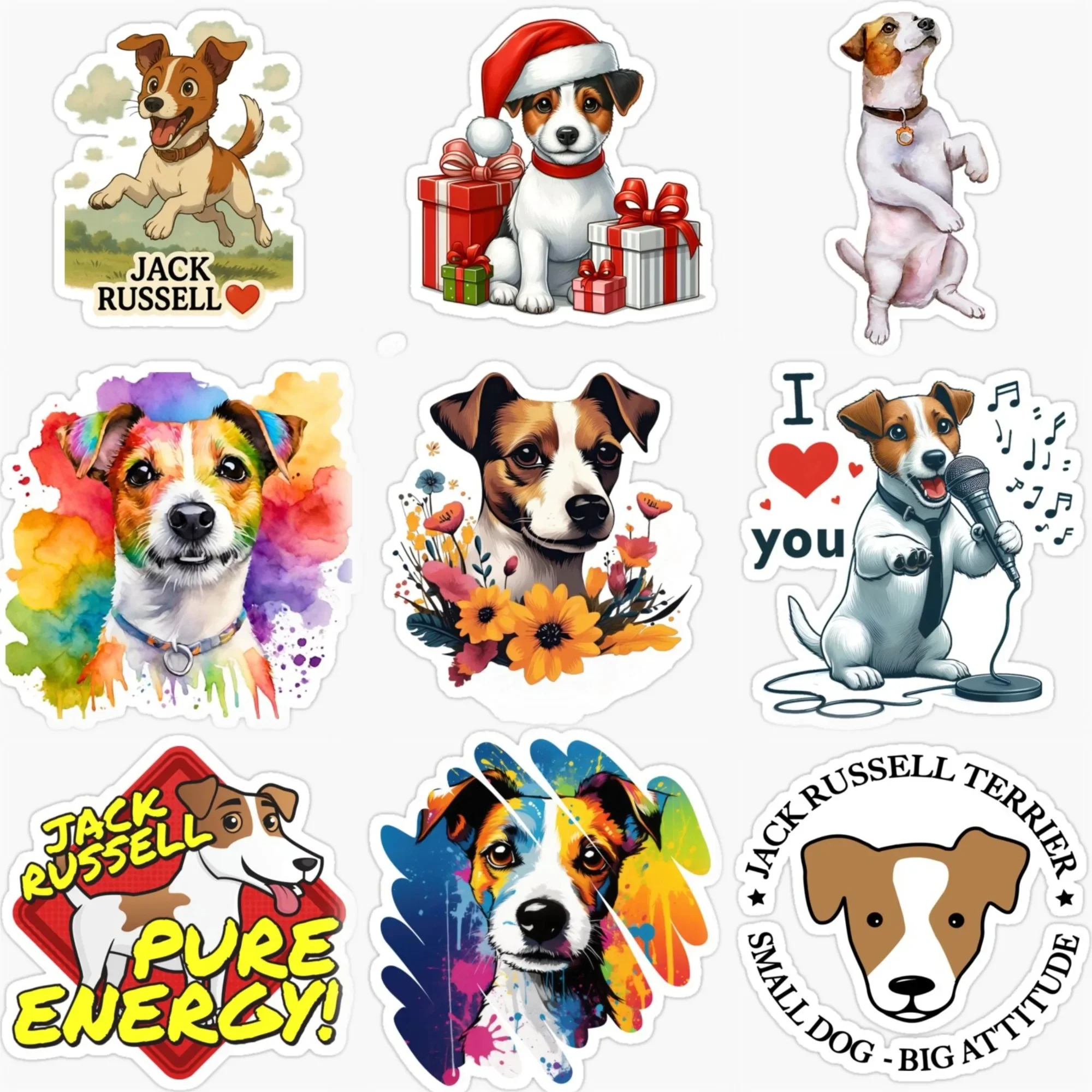 

Jack Russell Dog Cute Pets Sticker for Decorate Car Bicycle Helmet Wall Fridge Customizable
