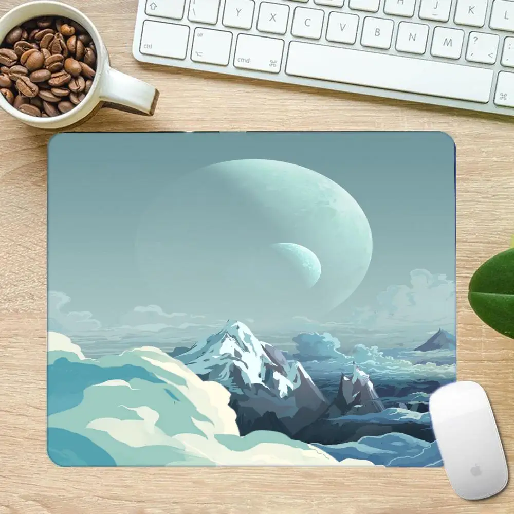 

Vapor Mountain Gaming Mouse Pad with Locked Edges, Non‑Slip Sunset & Planet Landscape Large Desk Mat for Gamers Office