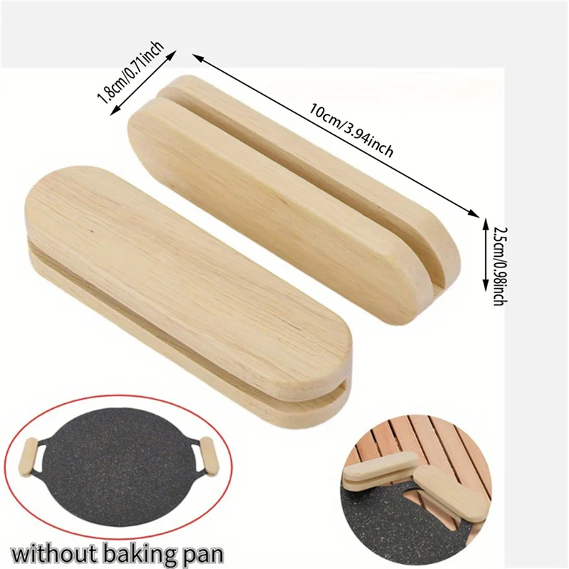 Solid Wood Anti-Scald Pot Handle Grip Cover Anti-slip Heat Resistant Pot Clip Holder Sleeve For Frying Cast Iron Skillet Pan