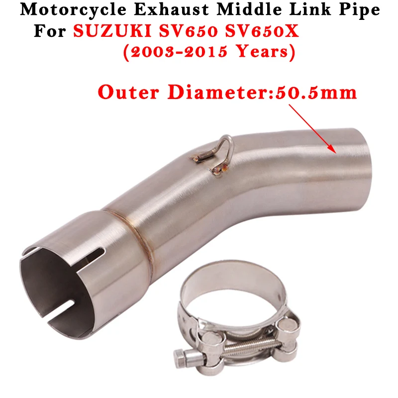 

Motorcycle Exhaust Escape Modified Muffler 51mm Middle Link Pipe Slip On For SUZUKI SV650 SV650X 2003 - 2011 2012 2013 2014 2015