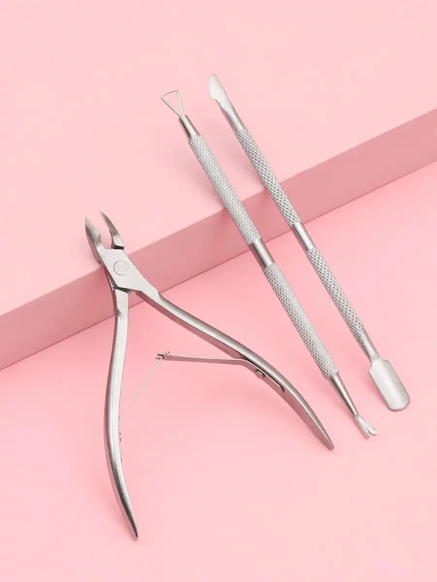 

Manicure Cuticle Cutter Steel Pusher 3pcs/Set,Nail Supplies,Nail Tools,Nail Art Tools,Back To School,Nails,Nail Tools For Press
