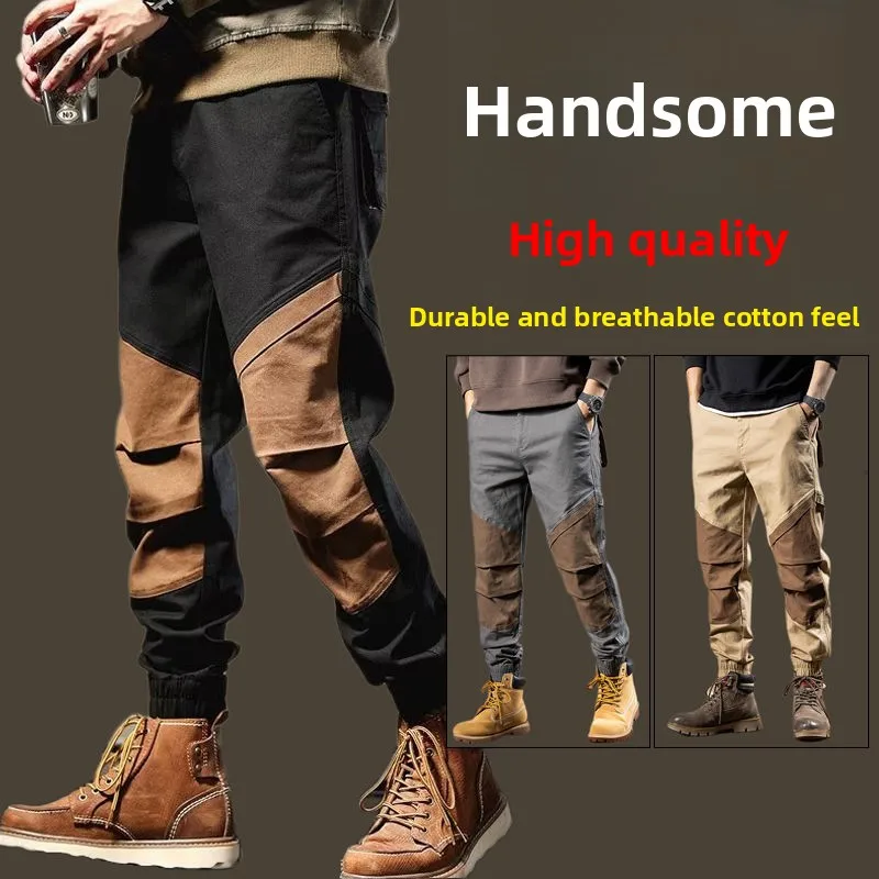 

American Sle Loose Fit Work Trousers Thin Summer Casual Retro Color Blo Wide Leg Pants Wear Resistant Youth Active Sle