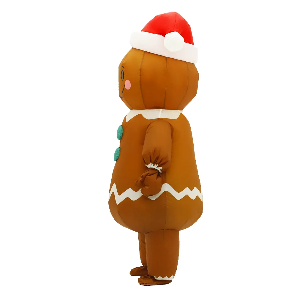 عيد الميلاد الزنجبيل رجل نفخ زي موكب الكبار شخصية تأثيري هالوين حفلة الحدث التميمة مجموعة