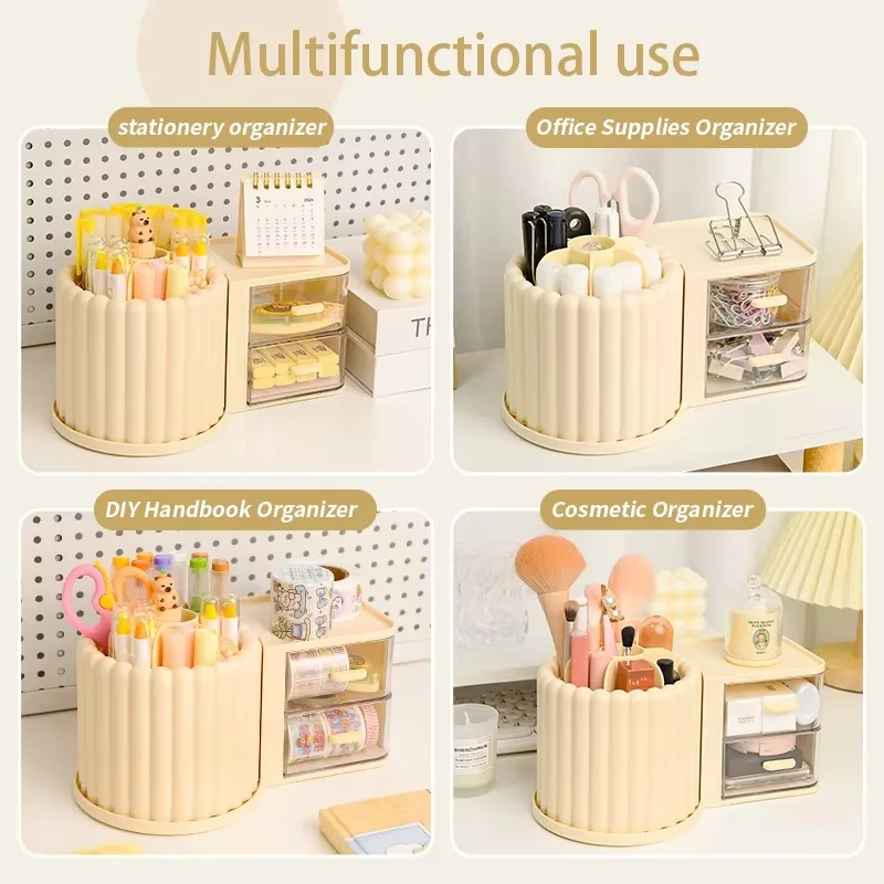 Stationery Organizer Desk Set Plastic File Drawer Cute Pencil Holder Accessories for Office School Durable Storage Creative Gift