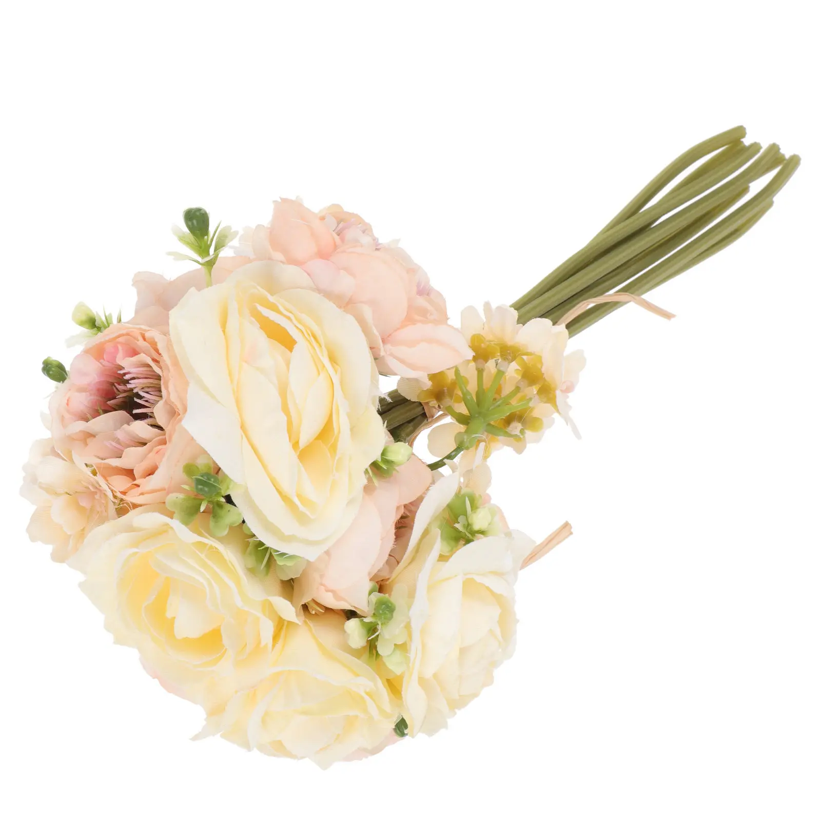 1Pcs Lifelike Simulation Flower Bouquet High Quality Silk Rose Wedding Handheld Bouquet Romantic Bridal Holding Flower Indoor