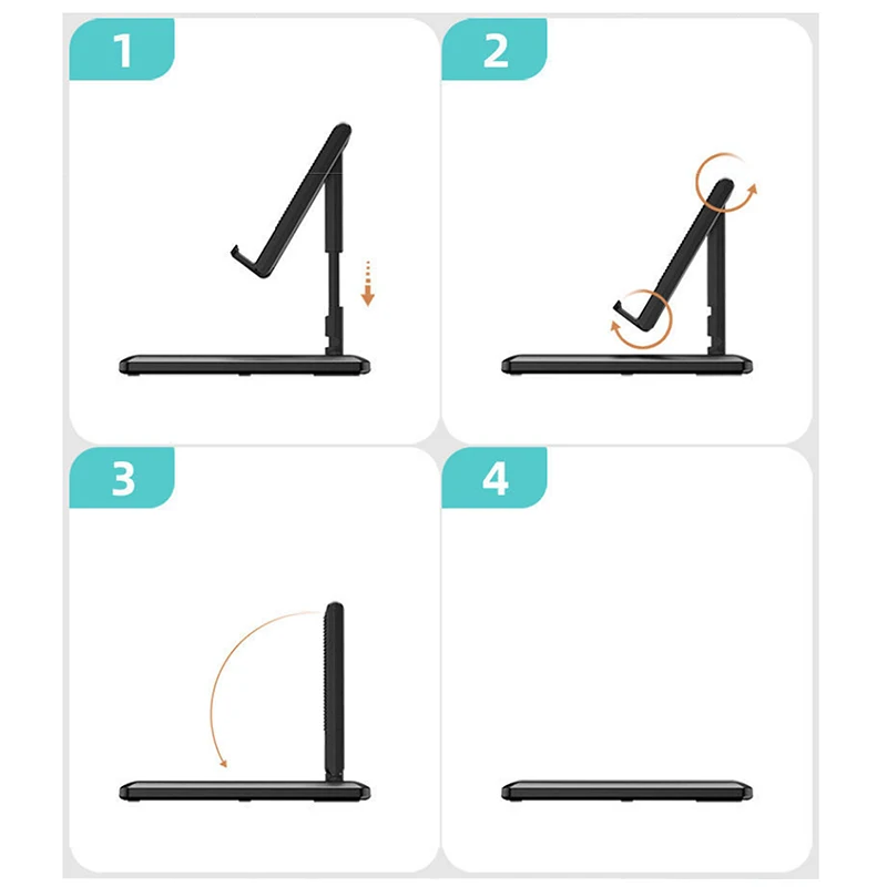 Faltbarer Tablet-Handy-Desktop-Telefonständer für iPad, iPhone, Samsung, Schreibtischhalter, verstellbare Schreibtischhalterung, Smartphone-Ständer – Detail 3