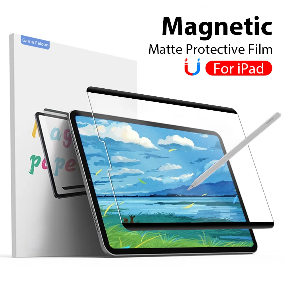 

Magnetic Like Paper Film For Ipad Pro 11 12.9 13 2024 10th Generation Screen Protector For Ipad 7th 8th 9th 10.2 Air 5 4 Mini 6