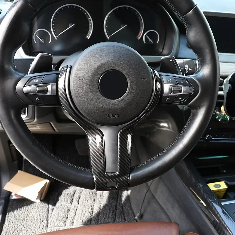 ABS Carbon Fiber Car Steering Wheel Cover Car Accessories For BMW F20 F22 F21 F30 F32 F33 F36 F06 F12 X5 F15 X6 F16 M-Sport