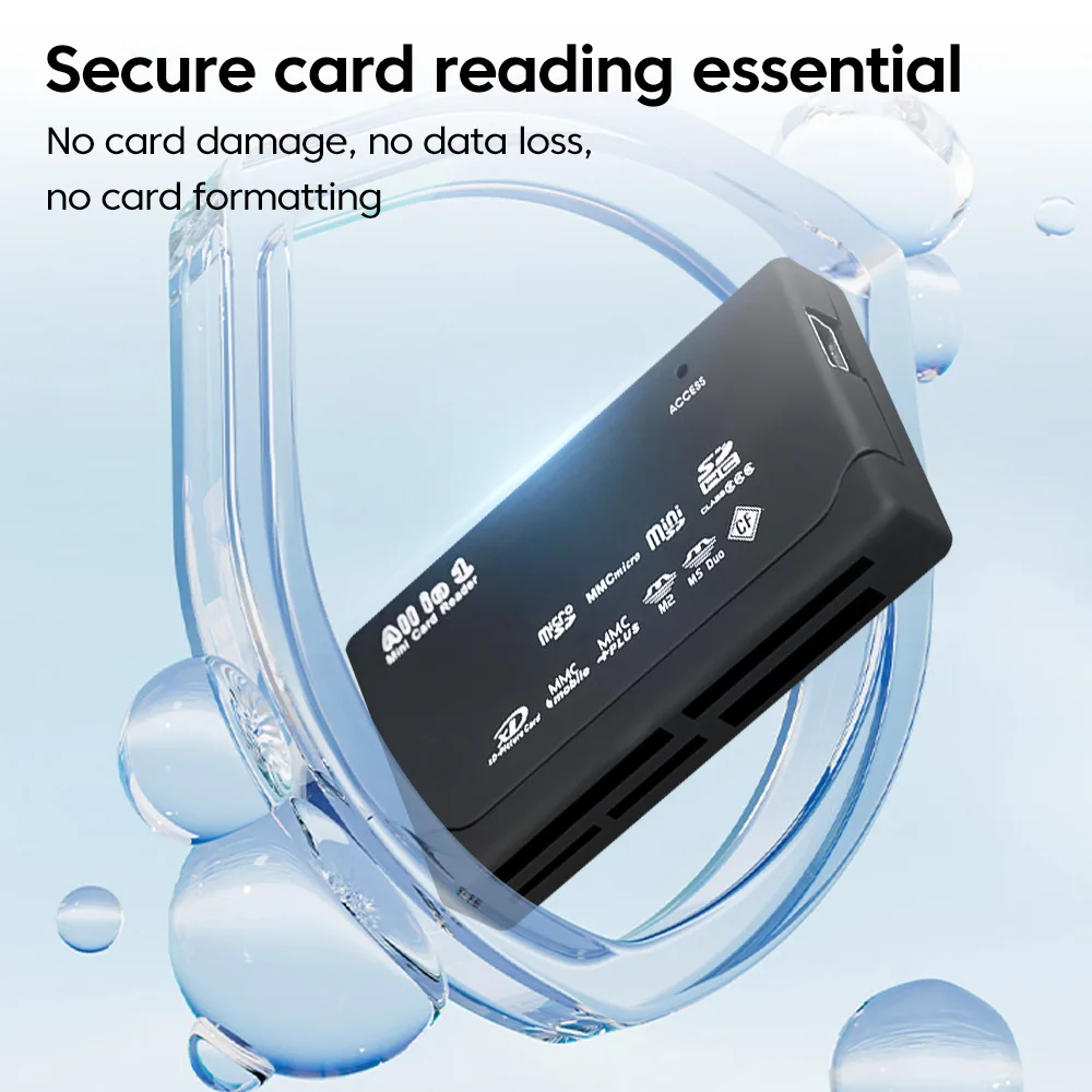 Leitor de cartão de memória USB 2.0 multifuncional tudo em um leitor de cartão Mini SD TF CF M2 XD MS Carder Reader