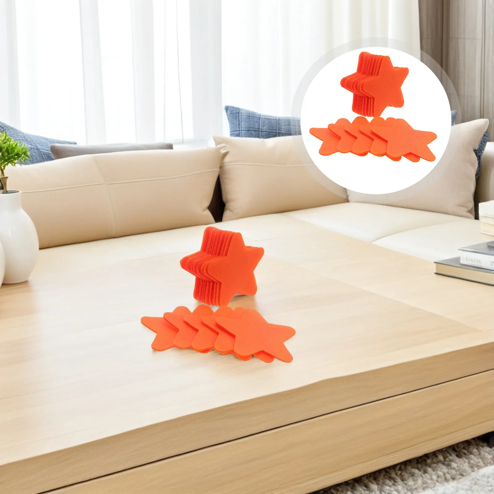 48Pcs Star Floor Carpet Spots Reusable Spot Marker Stickers for Classroom Preschool Group Sitting Activity Carpet Spots