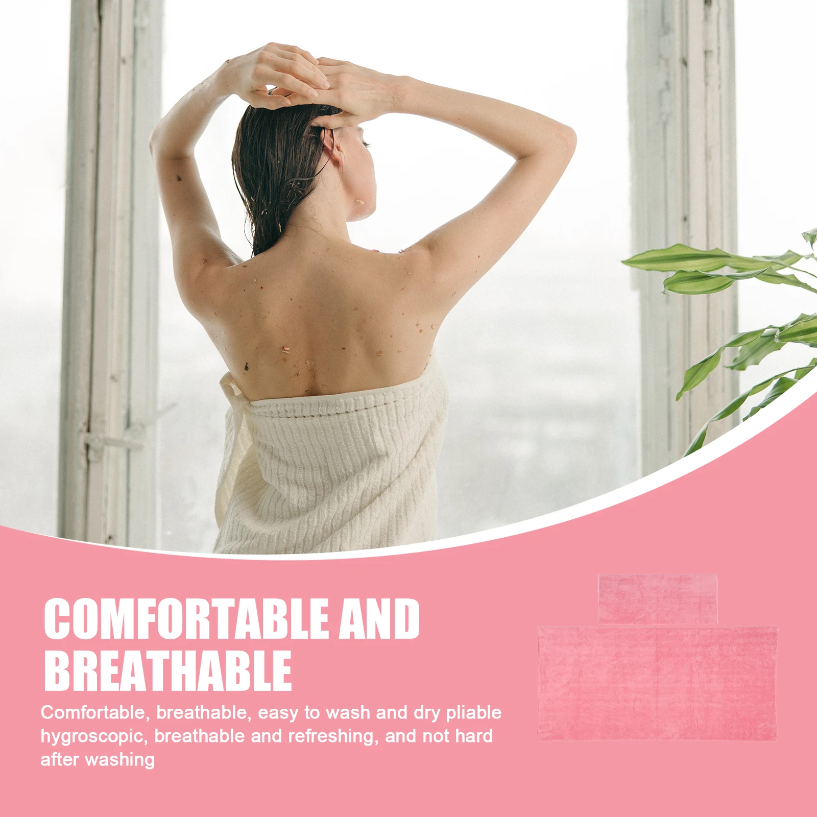 

1Set Supple Coral Fleece Bath Towel Set Wear Resistant Non Fading Shedding Bathroom Bath Towel Bathroom Supplies