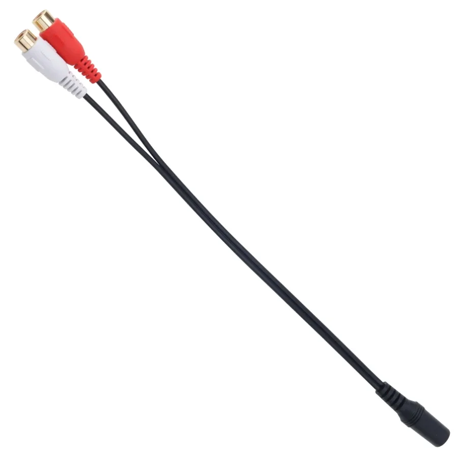 Audio Cable 3.5mm Jack Plug Female to 2 RCA Female Stereo Splitter Adapter Cord For PC Headphones DVD CD TV VCR