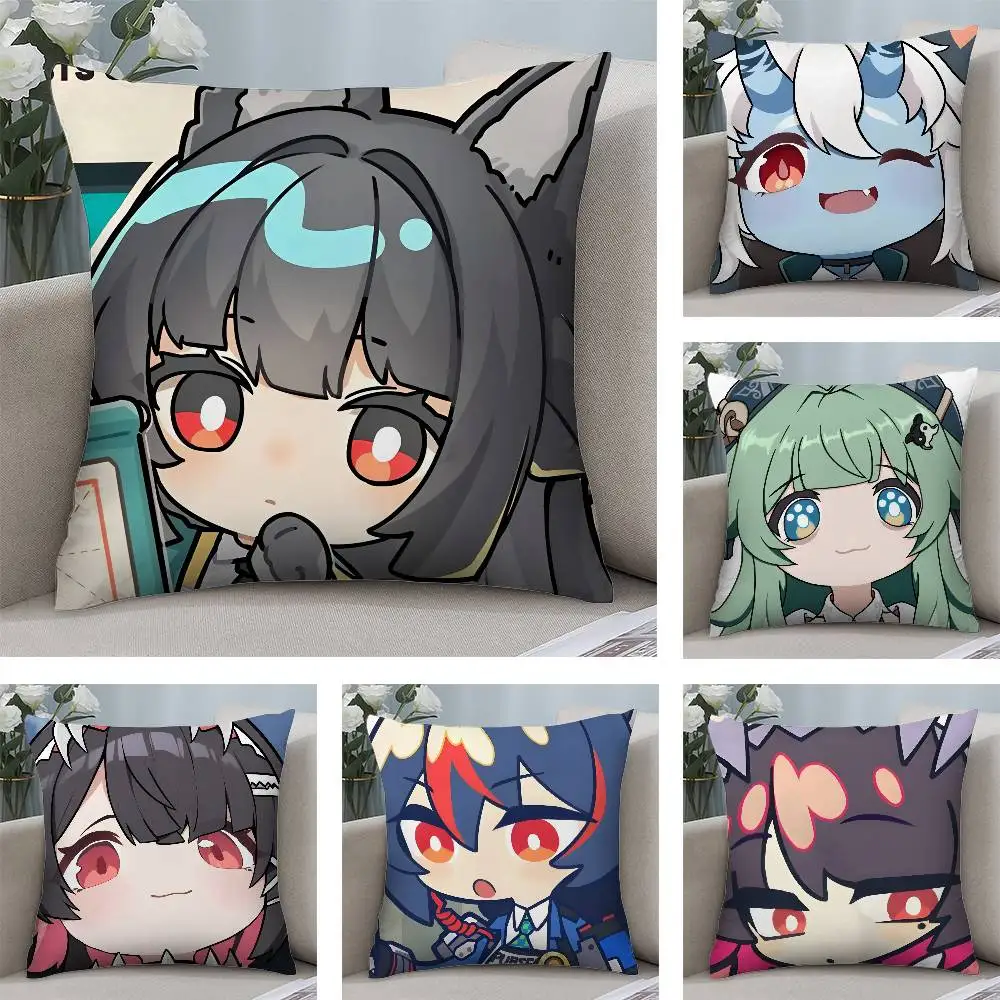

Cute ZZZ Ellen Nicole Miyabi Pillow Case Short Plush Double-sided Print Square Throw Pillow Covers Sofa Home Cushion Decor