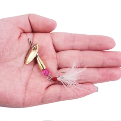 Blade Rotating Spinner Metal Lure Brass Hard Artificial Spoon Bait Copper Freshwater Creek Trout Fishing Tackle