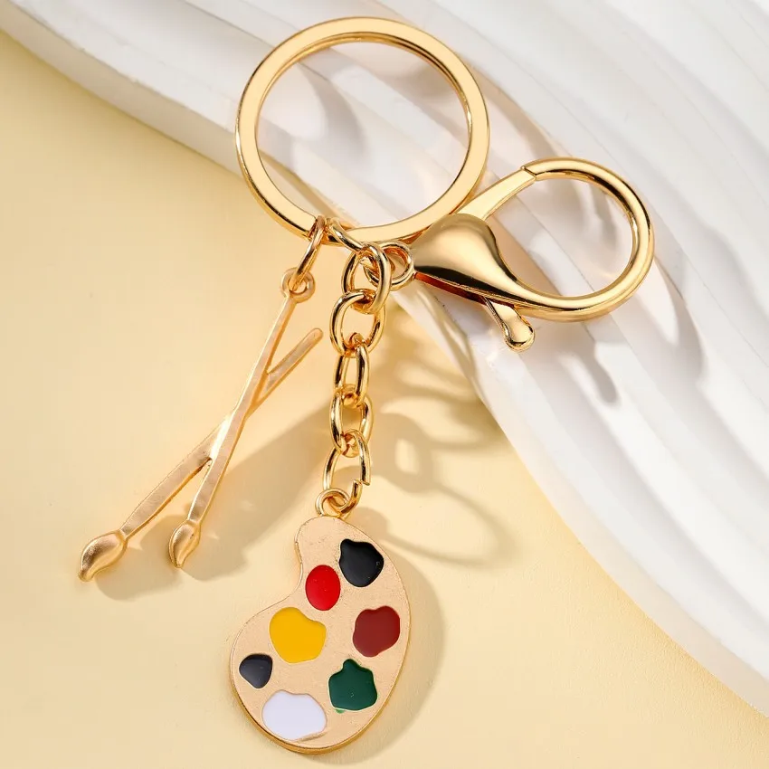 Artist Paint Palette Keychain Artist Student Grauduation Keyring Artists Jewelry Gift for Artists Art Students Gifts