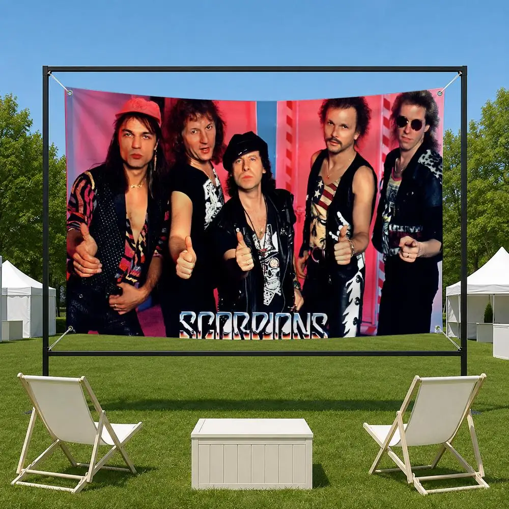 Scorpions Band Flags HD Printed Hanging Banner For Yard Camping Indoor Livingroom Wall Home Festival Party Decor