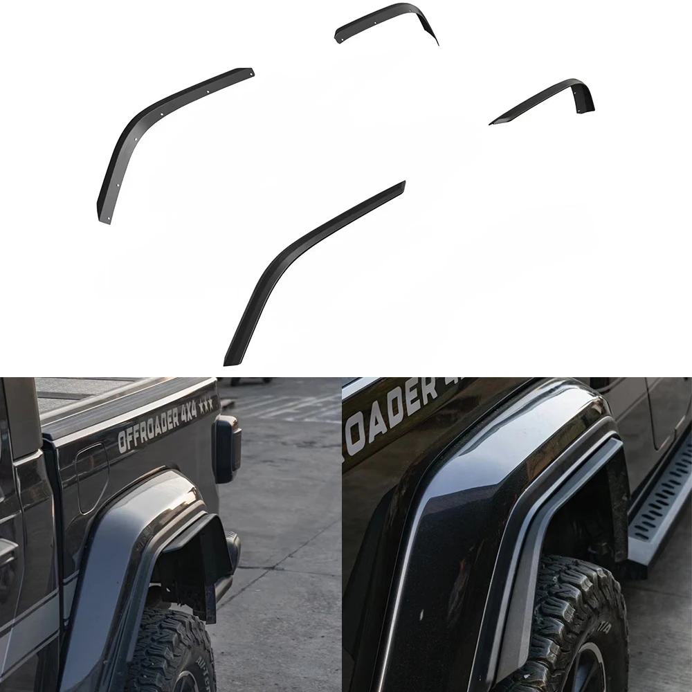 

4pcs Black ABS Fender Flare Widening Trim Extension Strip For Jeep Gladiator JT 2020+ JT1012