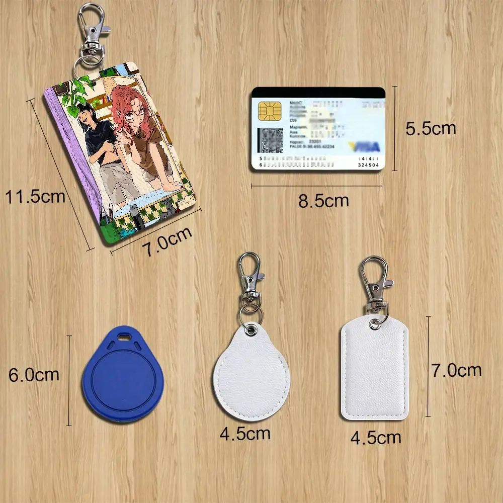 Koga Mitsuki C-Comics Aya Oosawa Card Holder Men And Womenn Universal Antirust Keychain Learther Access Drop Key Tag Ring