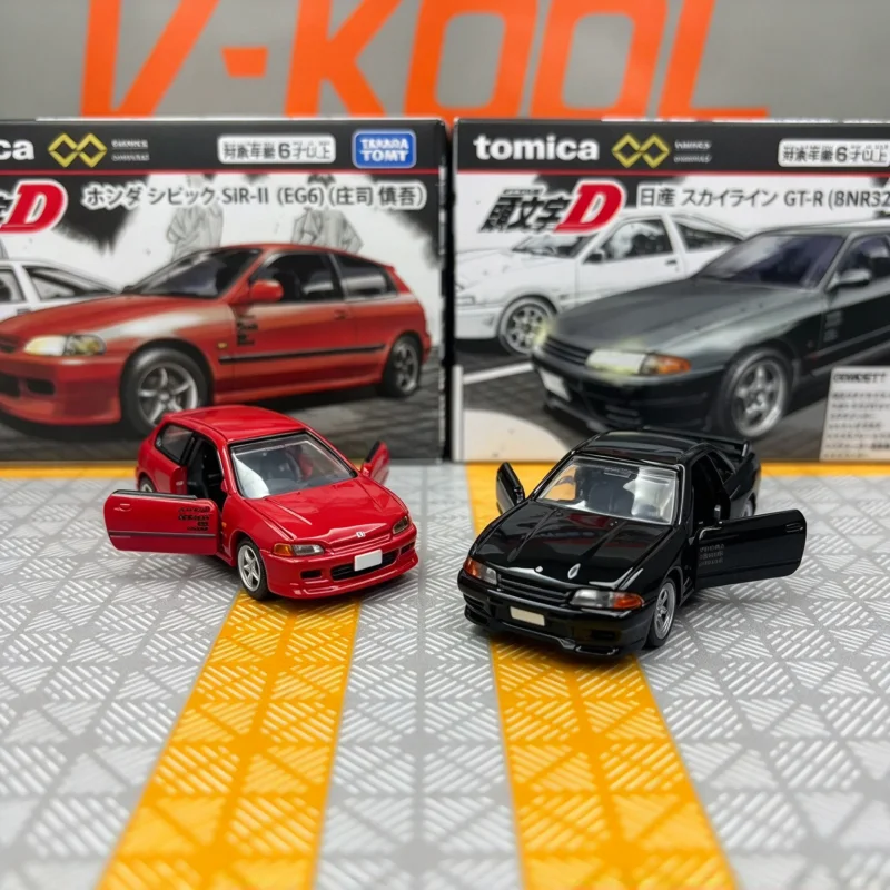 Takara Tomy Tomica Premium Unlimited Car 1/64 Scale Initial D Nissan Skyline GTR BNR32 Honda Civic EG6 Model Collection Gift Toy