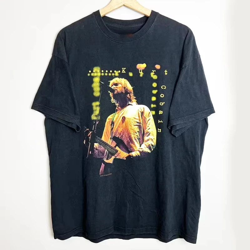 Neon Gradient Smiley NIRVANA Band T-Shirt Cotton Graphic Tee Men Women Summer Streetwear