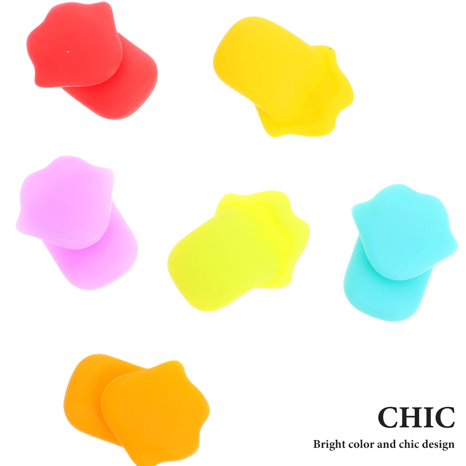

6 Pcs Glass Markers Silicone Tongue Shaped Cup Tags Reusable Party Banquet Decorative Drink Charms Kitchen Bar Accessories