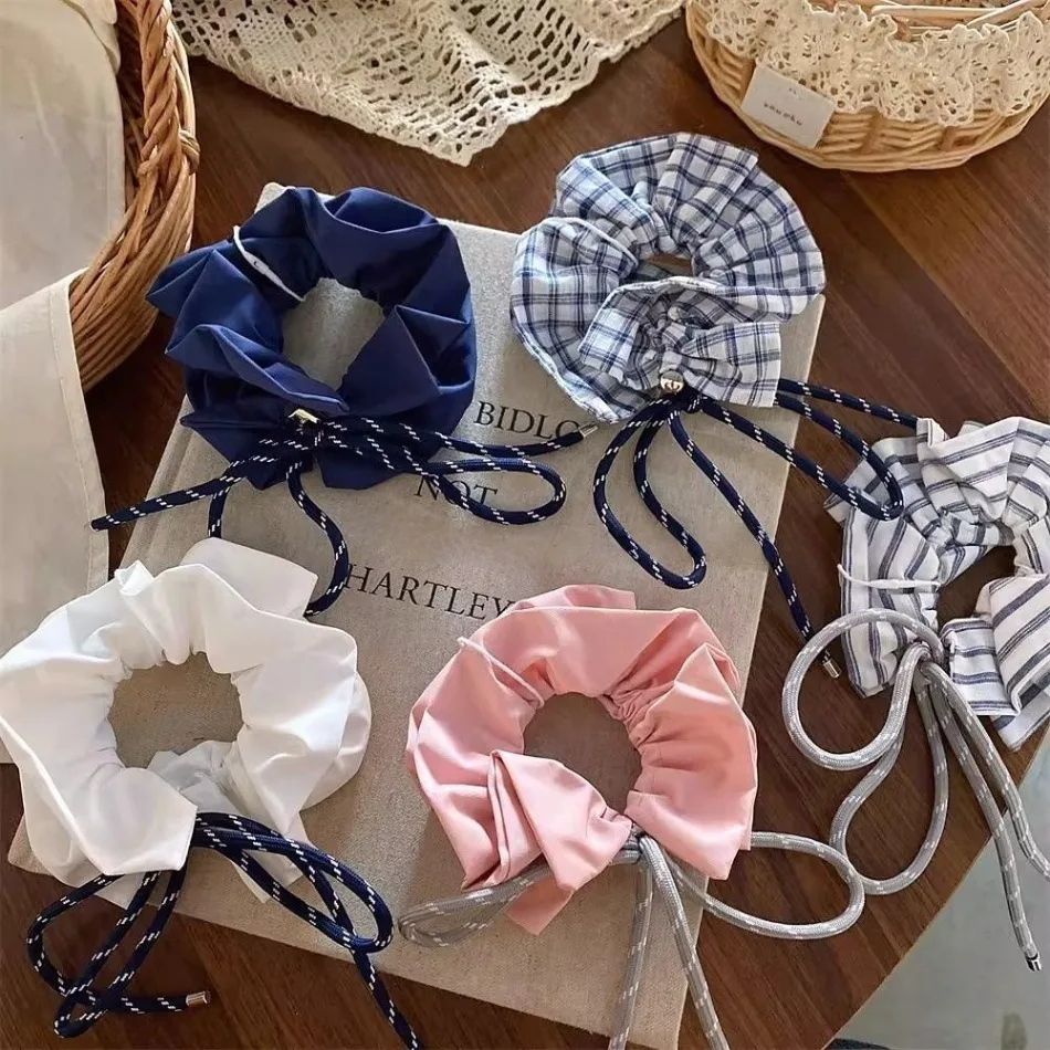 

Little Girls Small Fresh Crushed Lattice Hair Band Fashion Cloth Tie Hair Leather Band Mori Girl Department Cute Headdress HP01