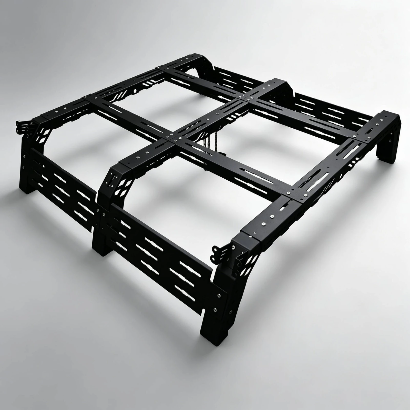 Truck Bed Rack Platform Bolt-Fastened Pickup Bed Cargo Rack Raised Cargo Platform Metal Vehicle Accessory Powder Coated