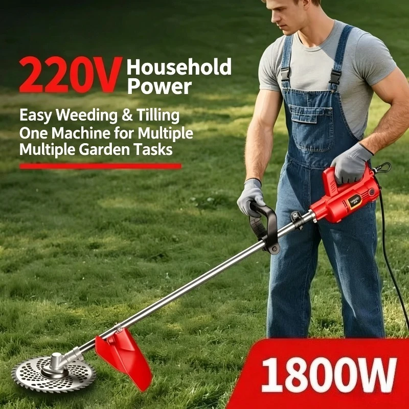 Electric Grass Trimmer 220V High Power Corded AC Home Garden Weeder Brush Cutter Lawn Grass Cutting Tool
