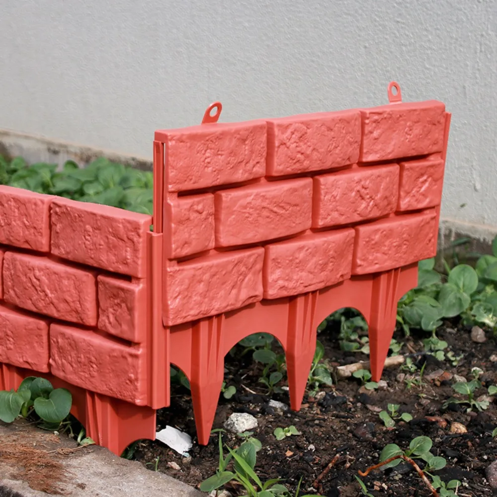 سياج حدود الحديقة على الطراز الأوروبي قابل للانحناء ومضاد للضغط وقابل للطي ونمط الطوب المقلد المقاوم للطقس