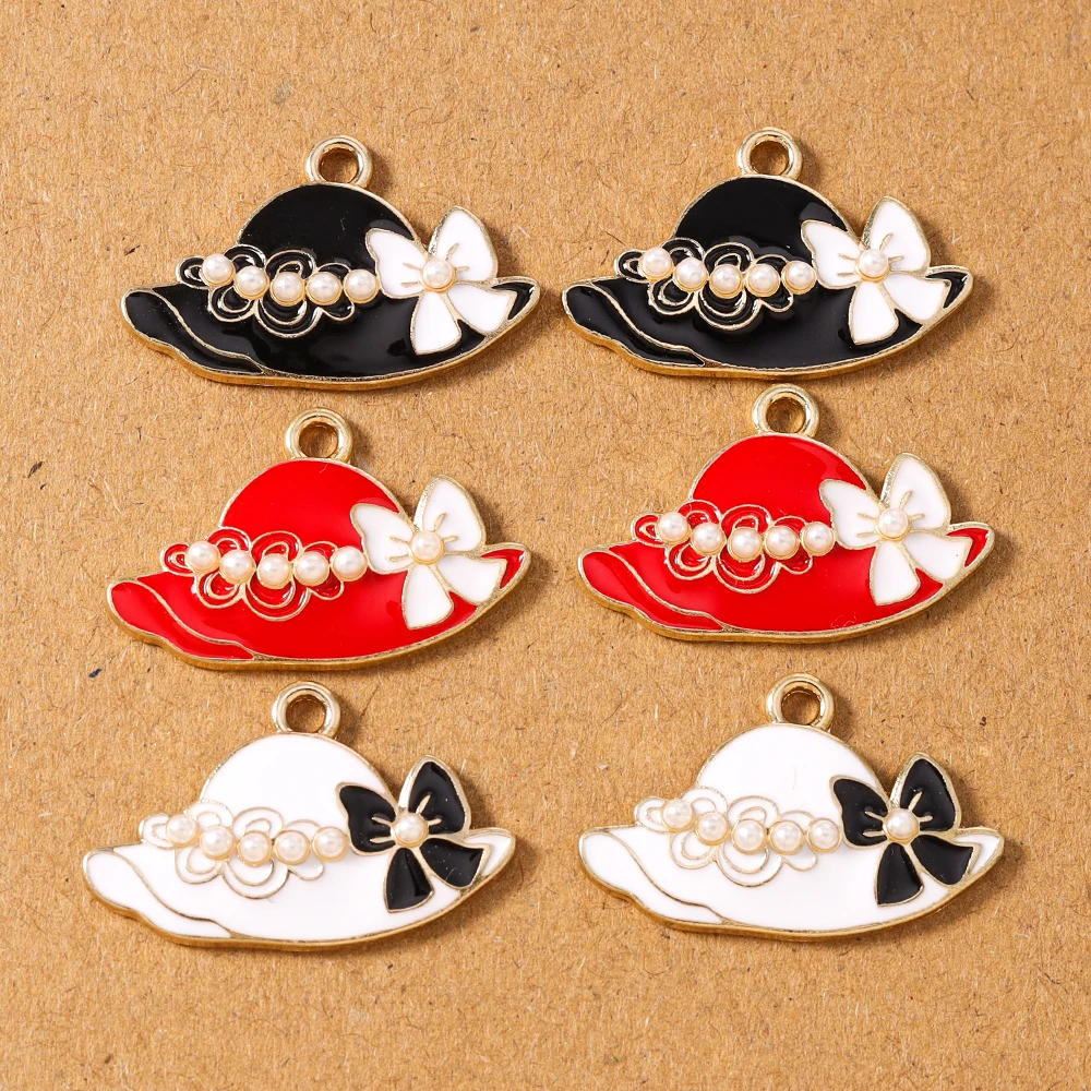 จี้รูปโบว์ประดับมุกน่ารัก 10 ชิ้น สำหรับทำเครื่องประดับ สร้อยคอ ต่างหู กำไลข้อมือ DIY อุปกรณ์ทำมือ