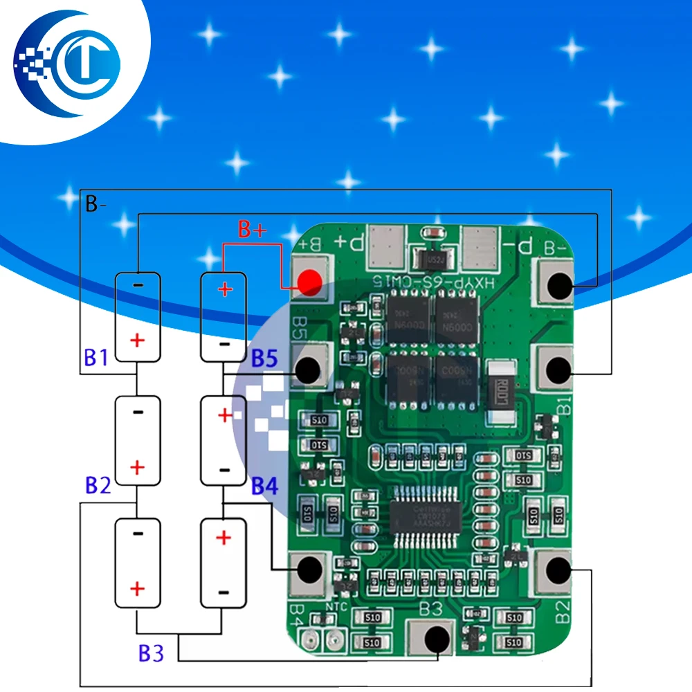 6S 12A/25A 24V 25.2V PCB BMS Protection Board For 6 Pack 18650 Li-ion Lithium Battery Cell Module New Arrival Balanced