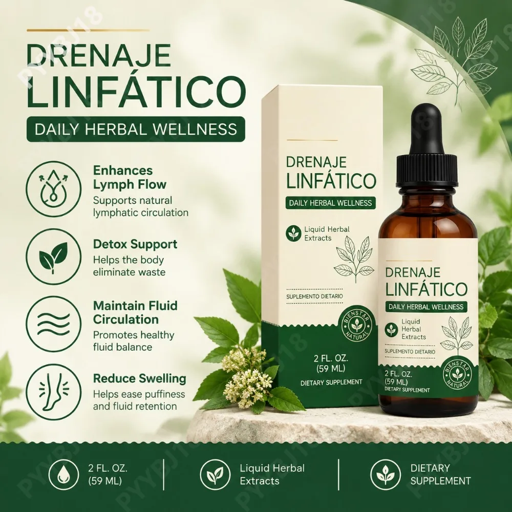 Lymphatic Drainage Drops Enhance Lymph Flow & Detox Maintain Fluid Circulation Reduce Swelling Cleavers Stillingia Root 59 ML