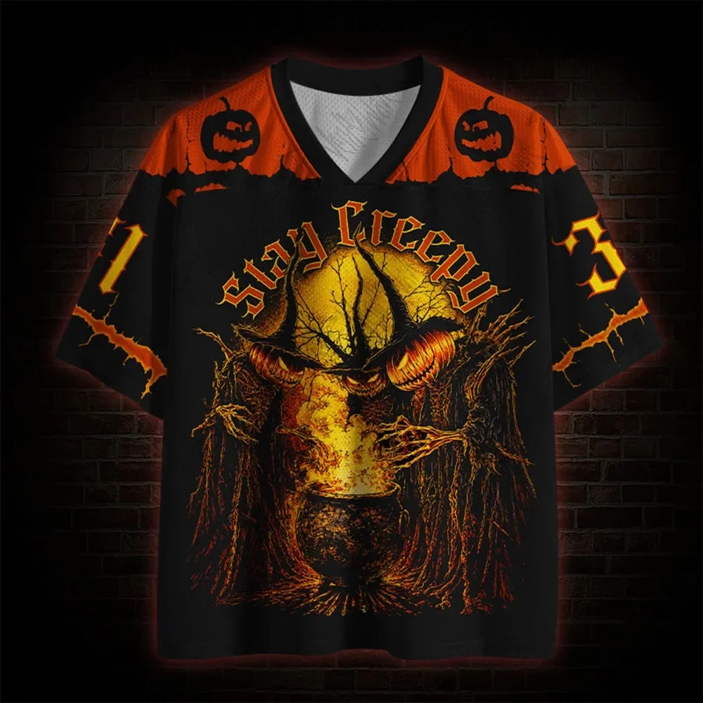 Summer 2026 Halloween Raccoon Pumpkin Children's Shirt Couple Fashion Quick drying Short sleeved Suitable for Both Menand Woment