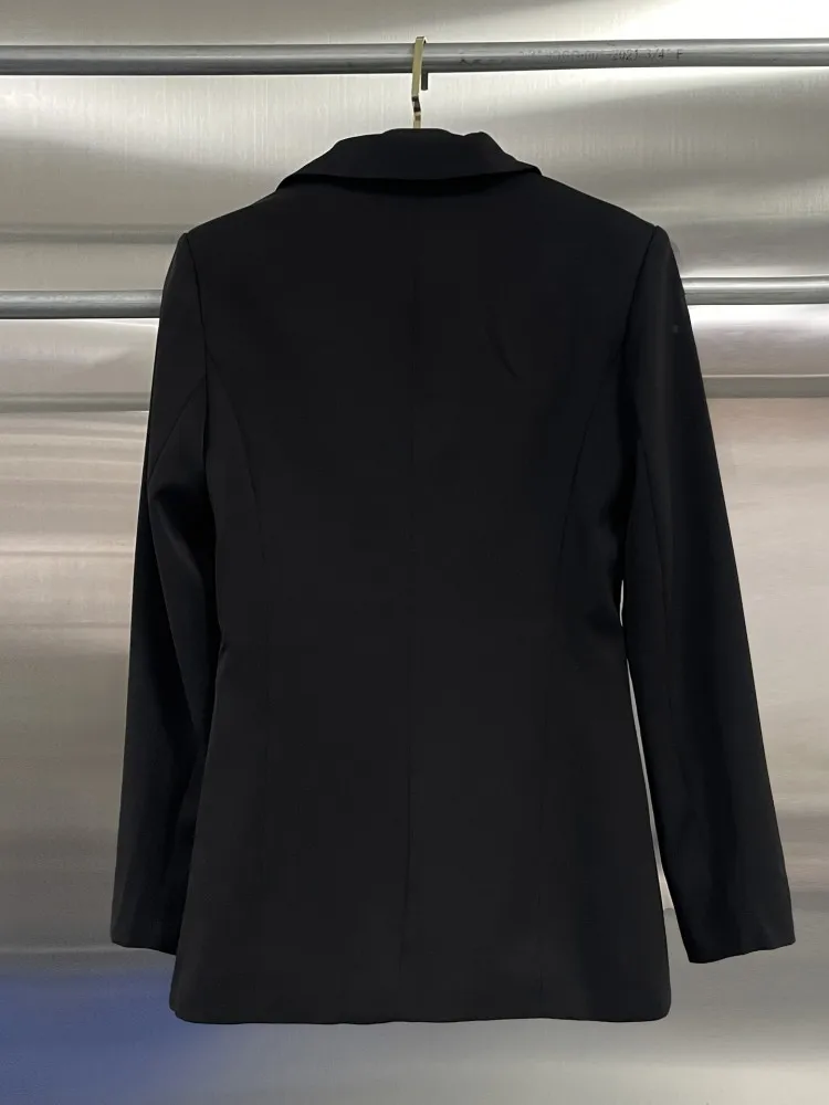 Designer Ladies Banquet Elegant White Blazers Double Breasted Flowers Diamonds Fashion New Office Women Black Suit Jacket Tops