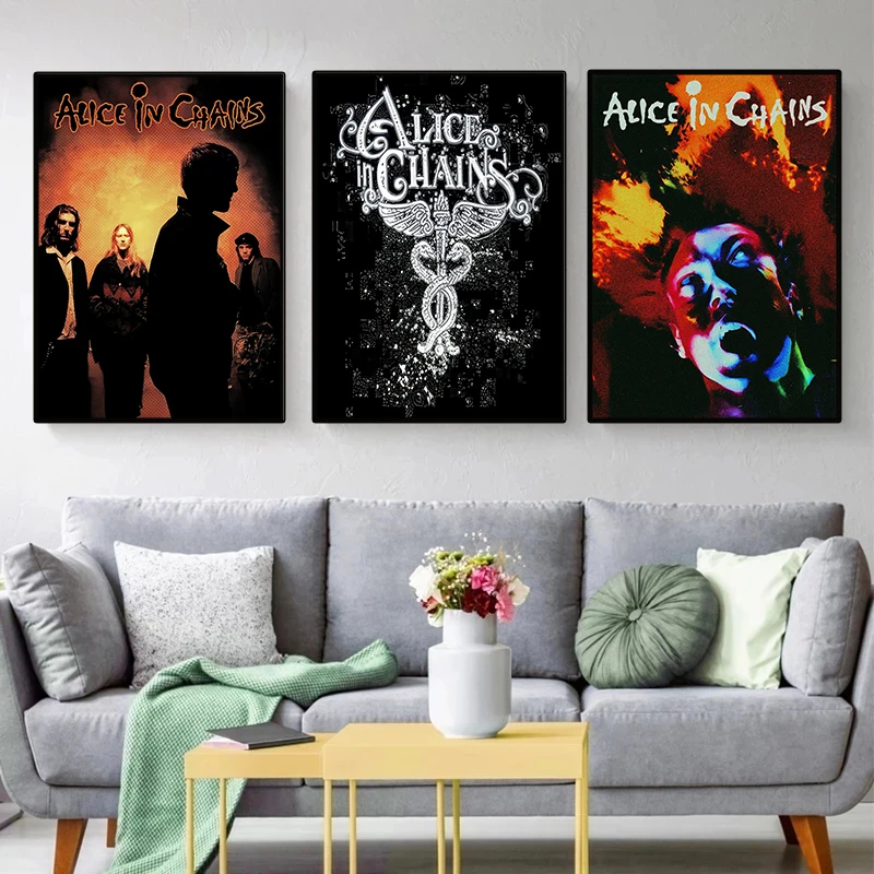 Classic Metal Band Alice in Chains Poster Vintage Music Album Famous Pop Canvas Painting Wall Art for Living Room Home Decor