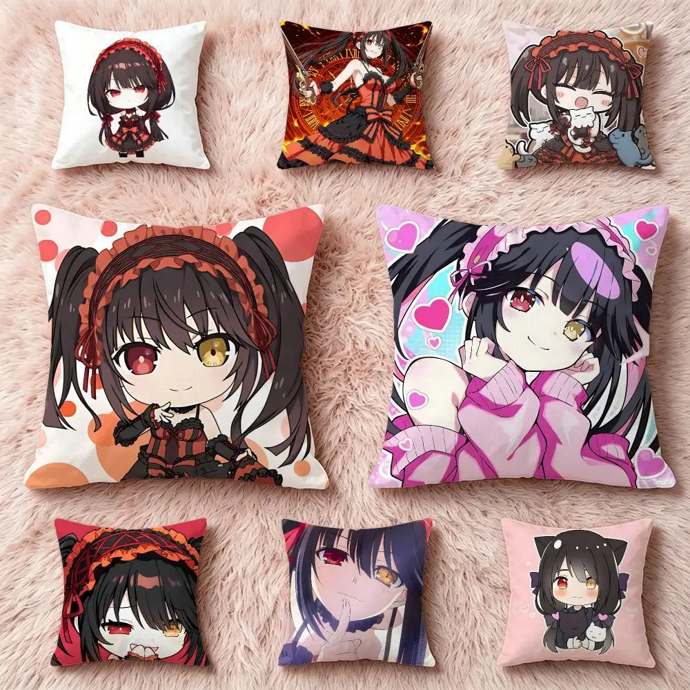 Tokisaki Kurumi Cushion Cover Pillow Multi‑size Short Plush Pillow Cute Simple Style For Living Room Bedroom Birthday Gift