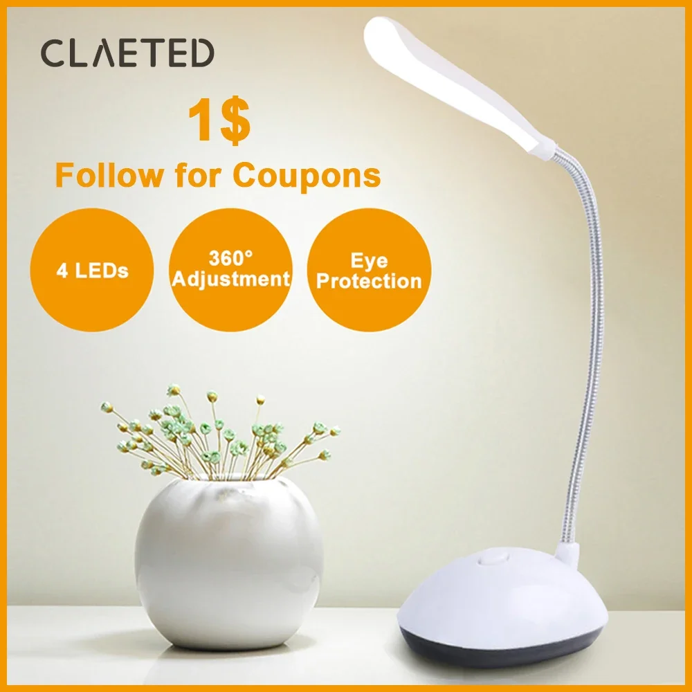 Foldable Portable LED Desk Lamp Children Eye Protection Student Study Reading LED Table Lamp Battery Powered