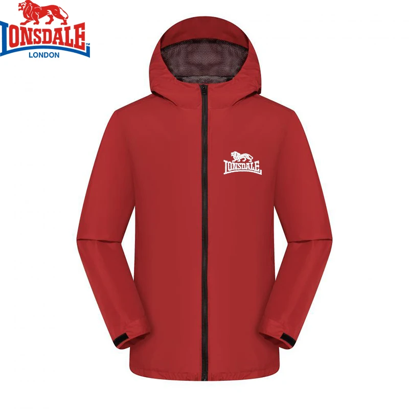 Embroidered LONSDALE Outdoor Jacket for Men Windproof Rainproof Hiking Camping Fishing Outwear Men Clothing Interchange Jacket